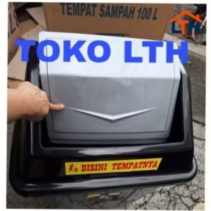 5-207-1.jpg TEMPAT SAMPAH 100 LITER ABU SILVER TUTUP GOYANG TONG SAMPAH JUMBO BESAR 100 LITER MPW