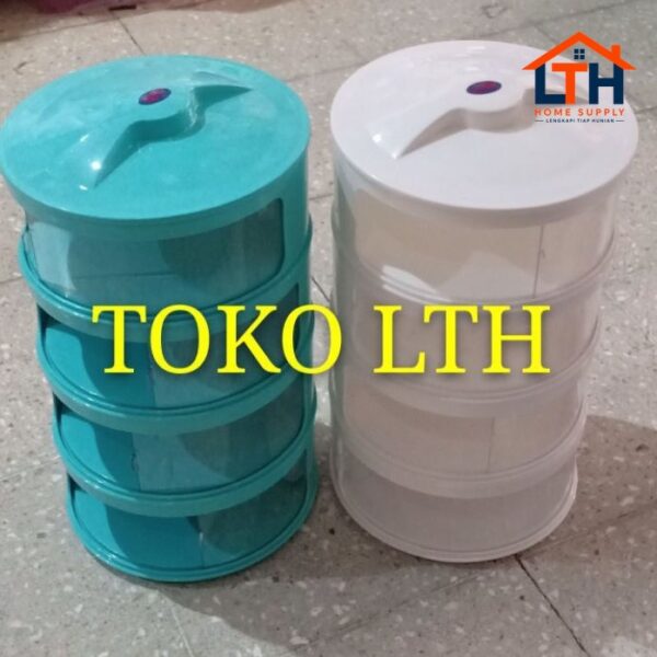 6-35-1.jpg TUDUNG SAJI SUSUN 4 RAK PENUTUP MAKANAN TINGKAT / FOOD COVER TEMPAT LAUK TUTUP MULTI LAYER