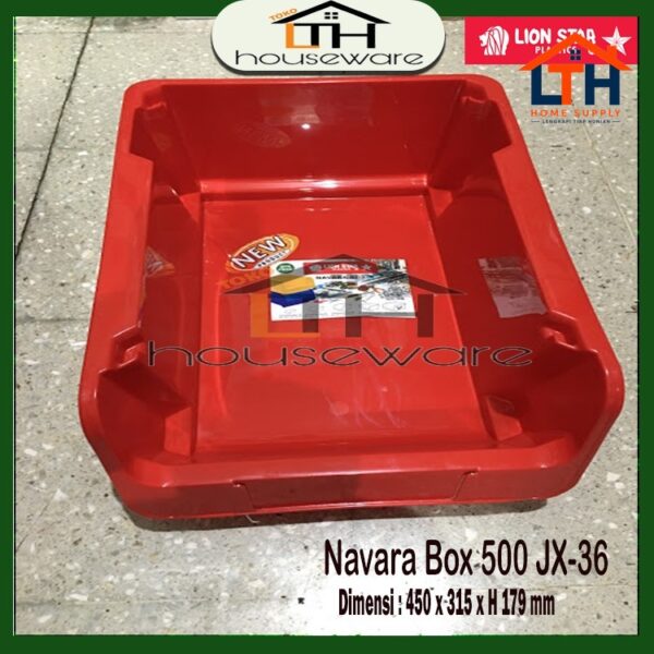 6-45-1.jpg NAVARA BOX 500 KOTAK SUSUN SERBAGUNA/WADAH PENYIMPANAN MULTIFUNGSI LION STAR JX-36
