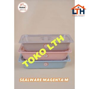 WADAH SAJI SEGI TUTUP PLASTIK MAGENTA M HOMMY 1116 SEALWARE 2300 ML FOOD PAN GASTRONOM